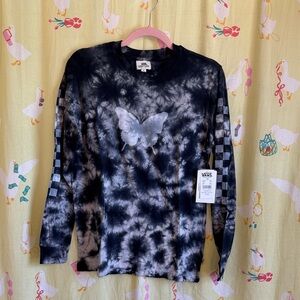 Vans Long Sleeve Tie-Dye Shirt - Black and White